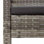 szürke polyrattan kerti pad párnával 105 cm