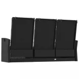fekete polyrattan dönthető kerti pad párnával 173 cm
