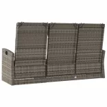 szürke polyrattan dönthető kerti pad párnával 173 cm