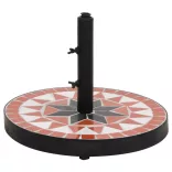 terrakotta és fehér kerek napernyő talp 12 kg