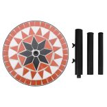 terrakotta és fehér kerek napernyő talp 12 kg