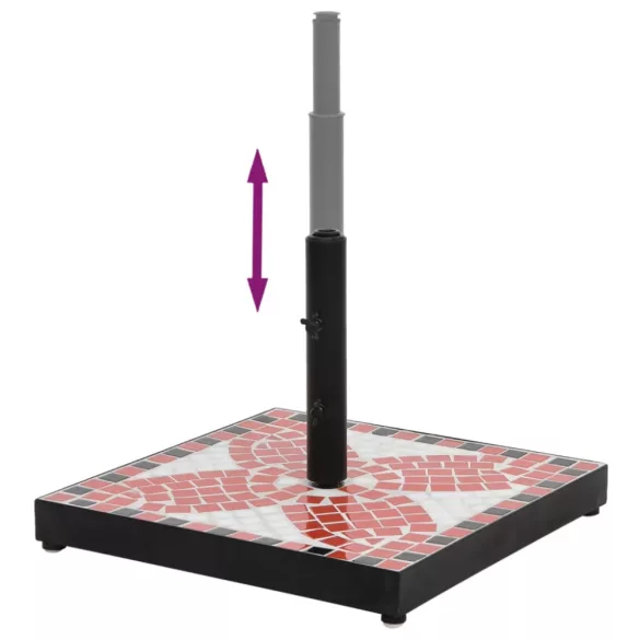 terrakotta és fehér négyzet alakú napernyő talp 12 kg