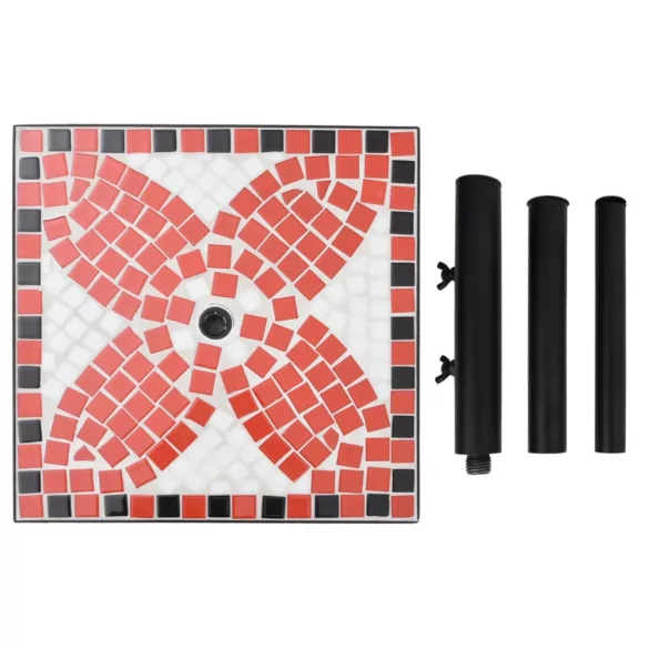 terrakotta és fehér négyzet alakú napernyő talp 12 kg