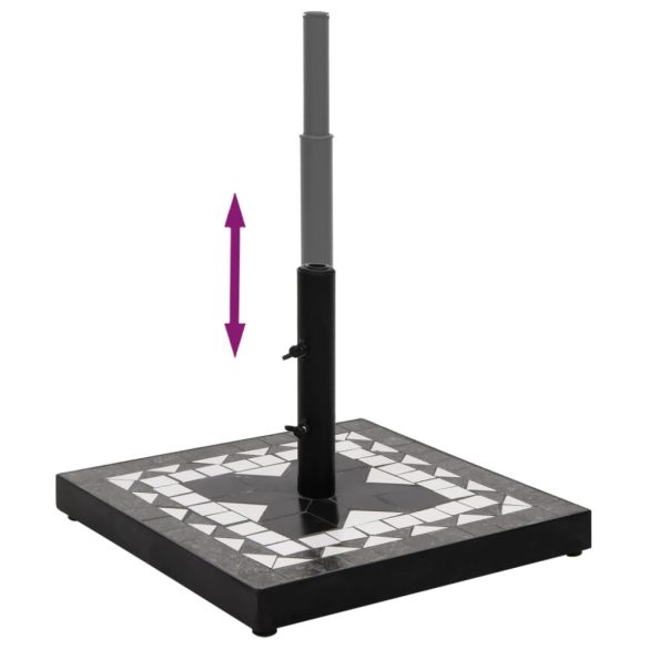 fekete és fehér négyzet alakú napernyő talp 12 kg