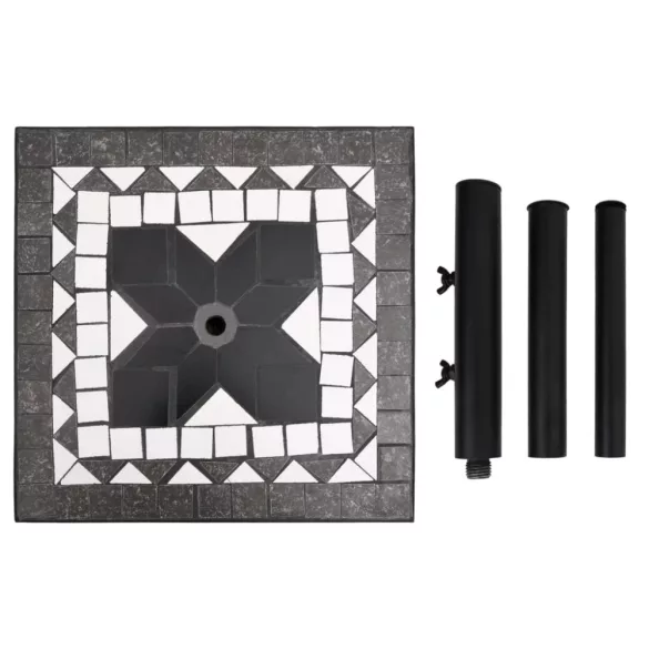 fekete és fehér négyzet alakú napernyő talp 12 kg