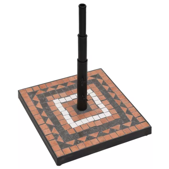 terrakotta és fehér négyzet alakú napernyő talp 12 kg