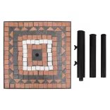 terrakotta és fehér négyzet alakú napernyő talp 12 kg