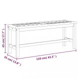 tömör akácfa kerti pad 110 cm