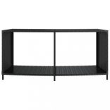 2 db fekete polyrattan tárolópolc