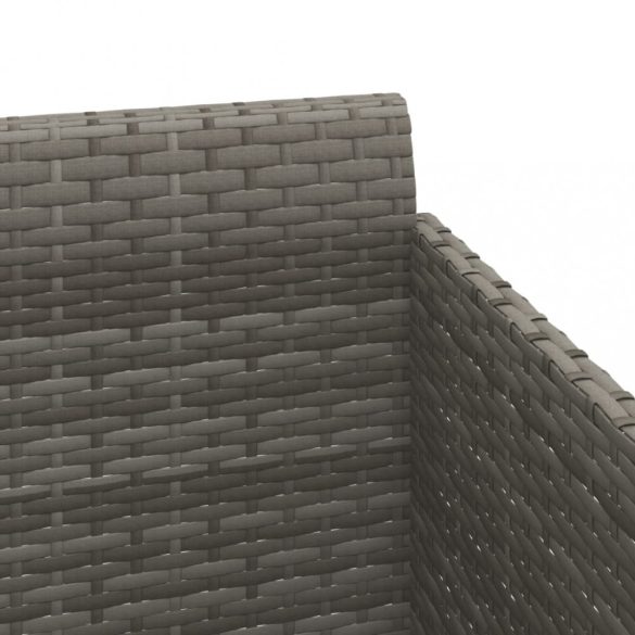 szürke polyrattan napozóágy párnával 182 x 118 x 63 cm