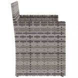 szürke polyrattan kerti pad párnákkal 105 cm