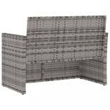 szürke polyrattan kerti pad párnákkal 105 cm