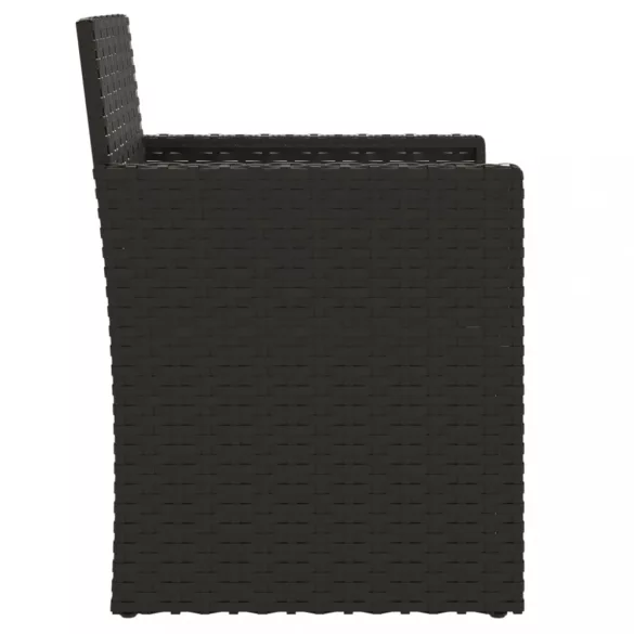 fekete polyrattan kerti fotel párnával
