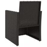 fekete polyrattan kerti fotel párnával