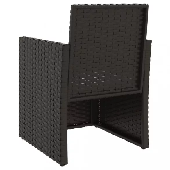 fekete polyrattan kerti fotel párnával