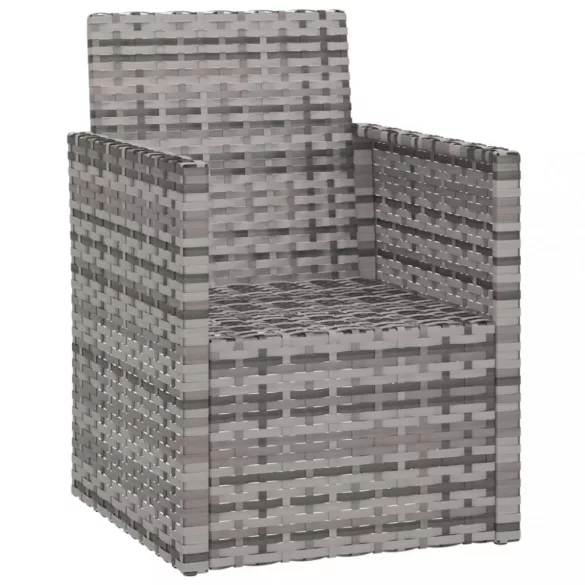 szürke polyrattan kerti fotel párnával