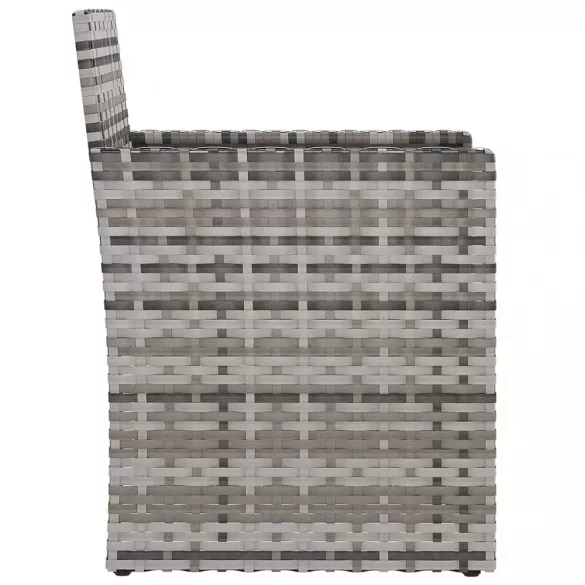 szürke polyrattan kerti fotel párnával
