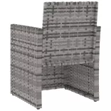 szürke polyrattan kerti fotel párnával