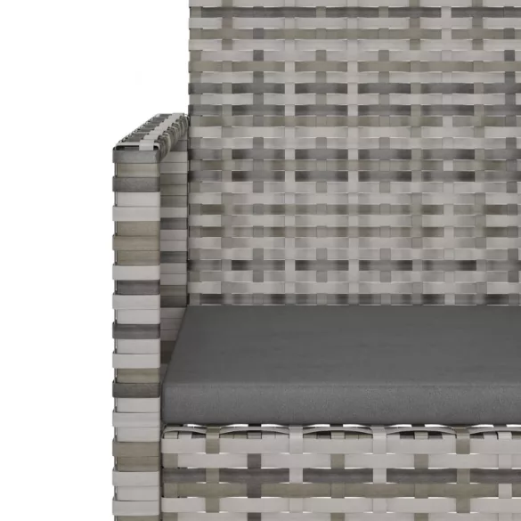 szürke polyrattan kerti fotel párnával