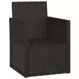 fekete polyrattan kerti fotel párnákkal