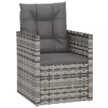 szürke polyrattan kerti fotel párnákkal