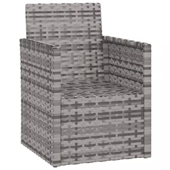 szürke polyrattan kerti fotel párnákkal