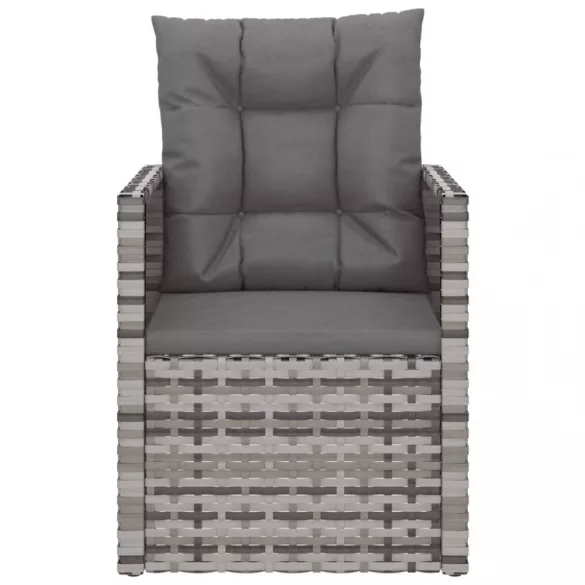 szürke polyrattan kerti fotel párnákkal