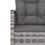 szürke polyrattan kerti fotel párnákkal