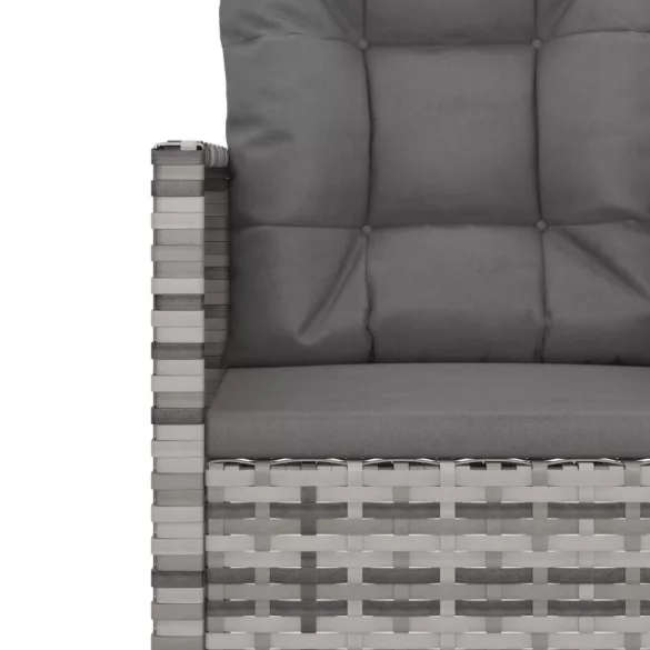 szürke polyrattan kerti fotel párnákkal