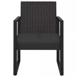 fekete polyrattan kerti fotel párnával