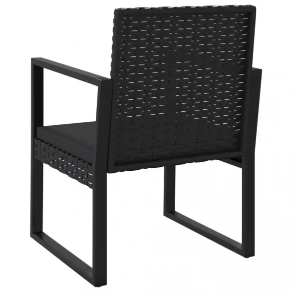 fekete polyrattan kerti fotel párnával