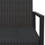 fekete polyrattan kerti fotel párnával