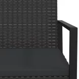 fekete polyrattan kerti pad párnákkal 106 cm