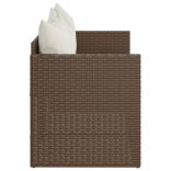 3 személyes barna polyrattan kerti kanapé párnával