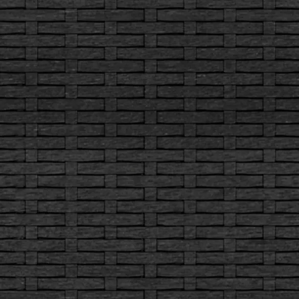 fekete 3 személyes polyrattan kerti kanapé párnákkal