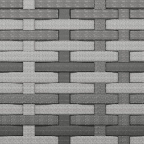 3 személyes szürke polyrattan kerti kanapé párnával