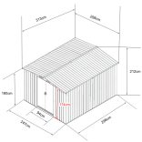 Archer stabil fém kerti tároló 8000 - 258cm x 313cm 8m2 magasított kivitel