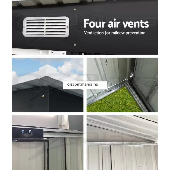 Archer stabil fém kerti tároló 8000 - 258cm x 313cm 8m2 magasított kivitel