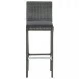 6 db szürke polyrattan bárszék párnákkal