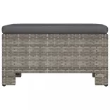 szürke polyrattan kerti lábtartó párnával