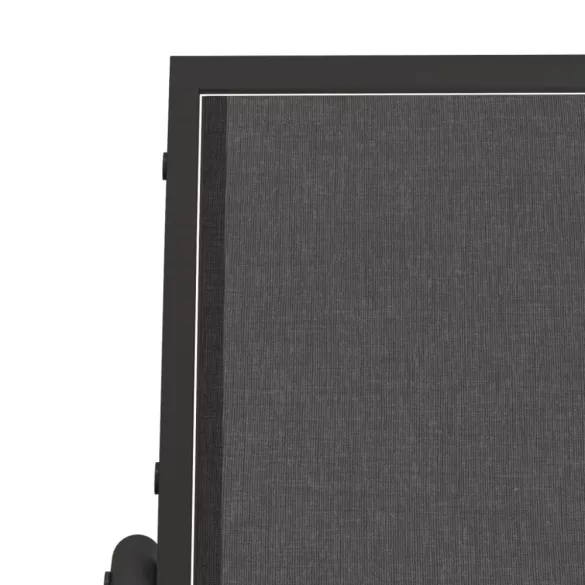 fekete textilén és acél kerti sikló pad 120,5 x 76 x 86,5 cm