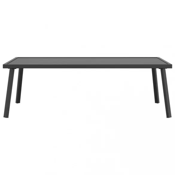 antracitszürke acél kerti dohányzóasztal 110 x 55 x 35 cm