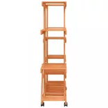 tömör fenyőfa virágtartó állvány kerekekkel 110 x 25 x 115 cm