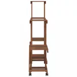 tömör fenyőfa virágtartó állvány kerekekkel 95 x 25 x 101 cm