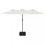 homokfehér dupla tetős napernyő 449x265 cm