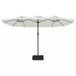 homokfehér dupla tetős napernyő 449x265 cm