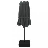 antracitszürke dupla tetős napernyő 449x265 cm