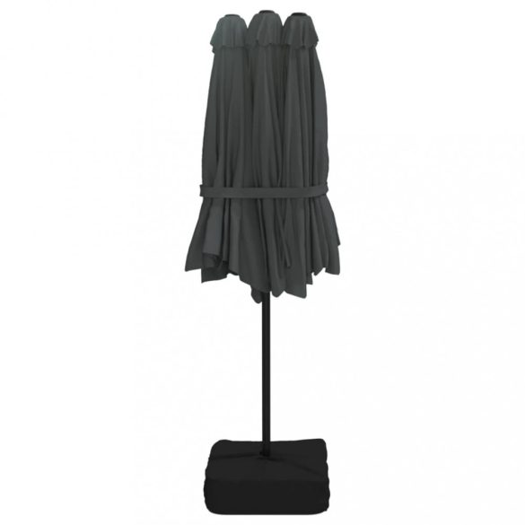 antracitszürke dupla tetős napernyő 449x265 cm