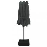 antracitszürke dupla tetős LED-es napernyő 449x265 cm