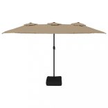 tópszínű dupla tetős napernyő LED-ekkel 449 x 265 cm